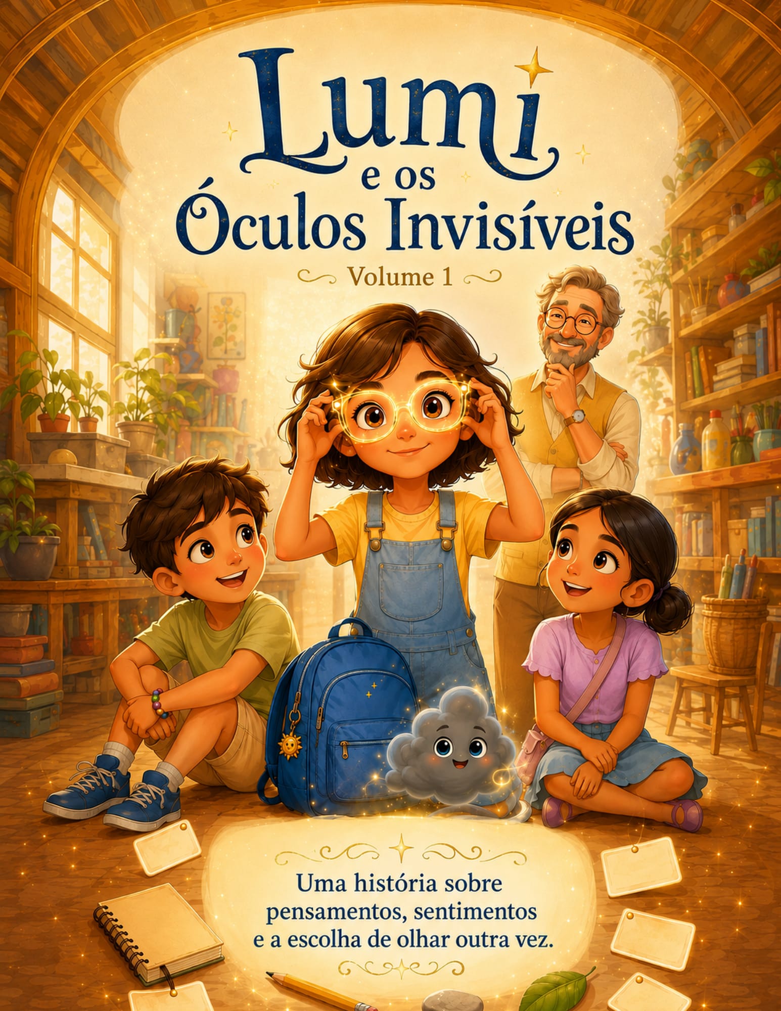 Capa de Lumi e os Óculos Invisíveis, de Bruna Andretto